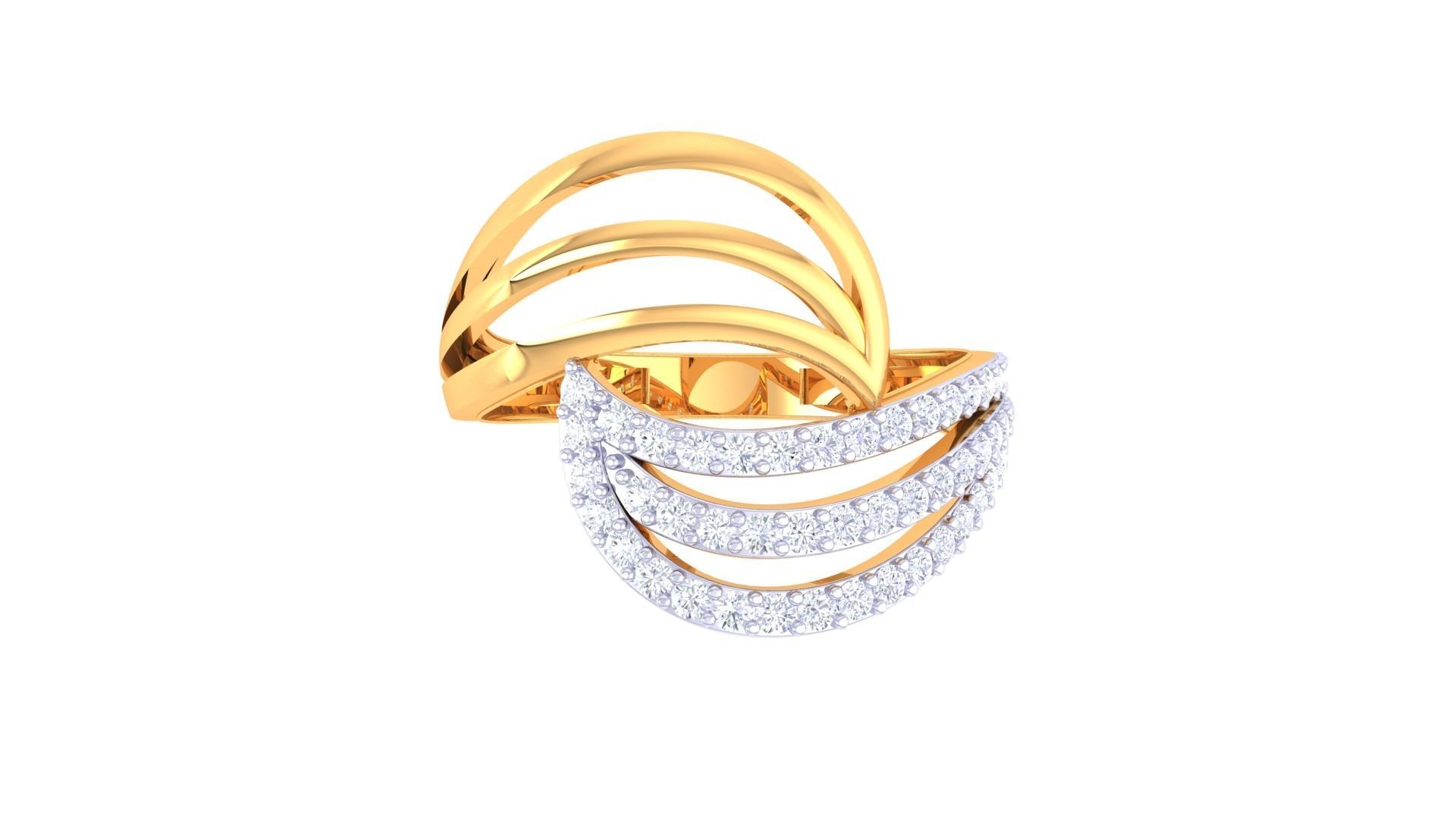 Fancy Stylish Ring 3dm STL OBJ FBX Renders Details 3D print model_3