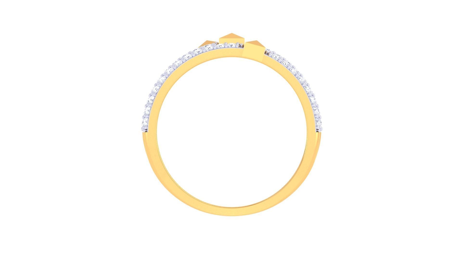 Fancy Stylish Three Band Ring 3dm STL OBJ FBX Renders Details 3D print model_4