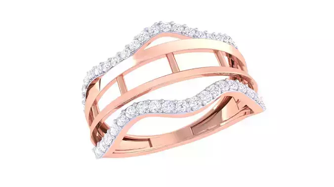 Fancy Stylish Four Band Ring 3dm STL OBJ FBX Renders Details