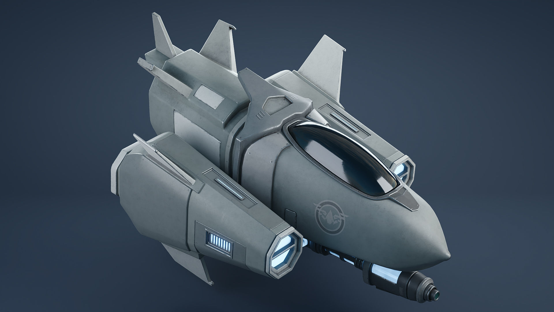 Stylized Star Fighter 3D model_8
