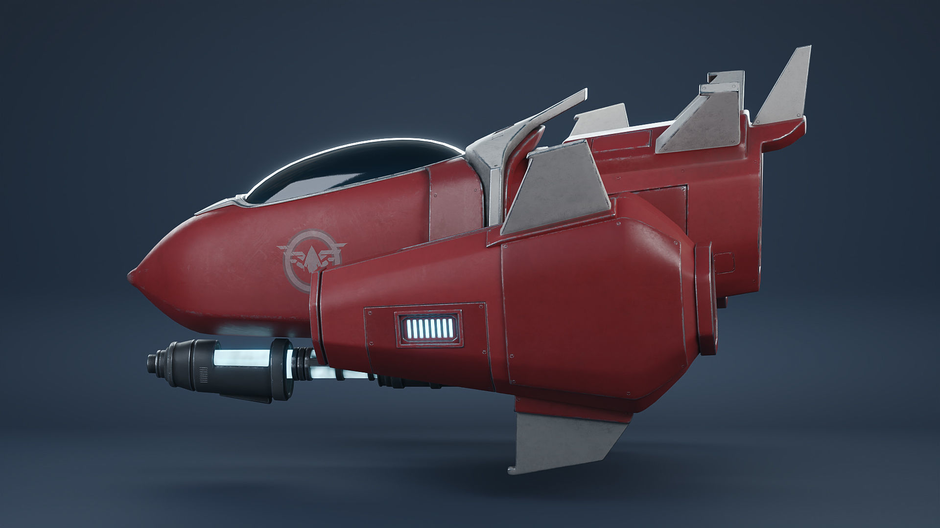 Stylized Star Fighter 3D model_6