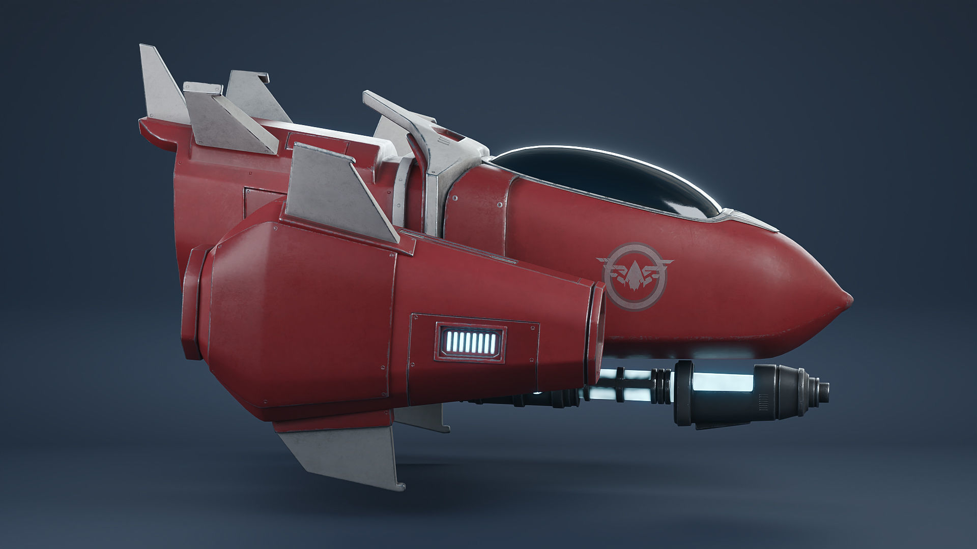 Stylized Star Fighter 3D model_5