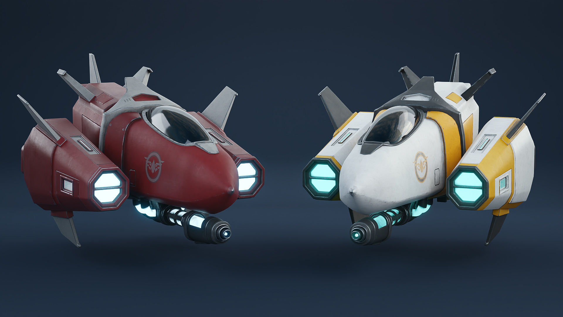 Stylized Star Fighter 3D model_4