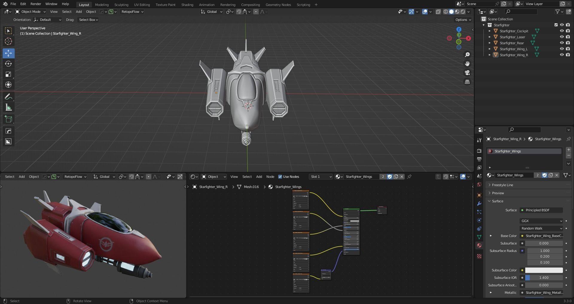 Stylized Star Fighter 3D model_21