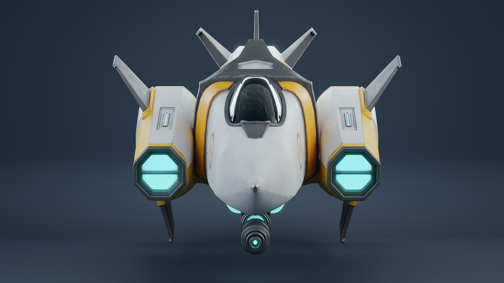 Stylized Star Fighter 3D model_13