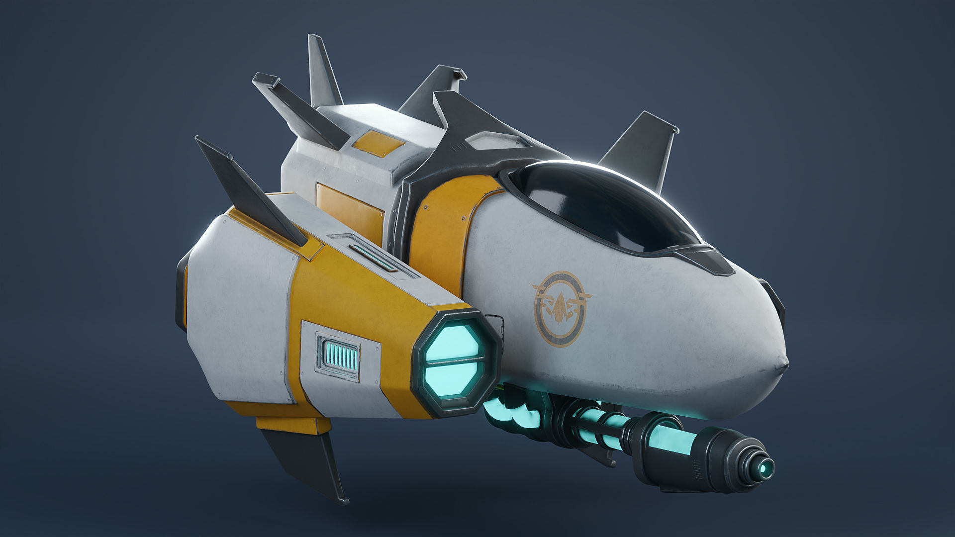 Stylized Star Fighter 3D model_11