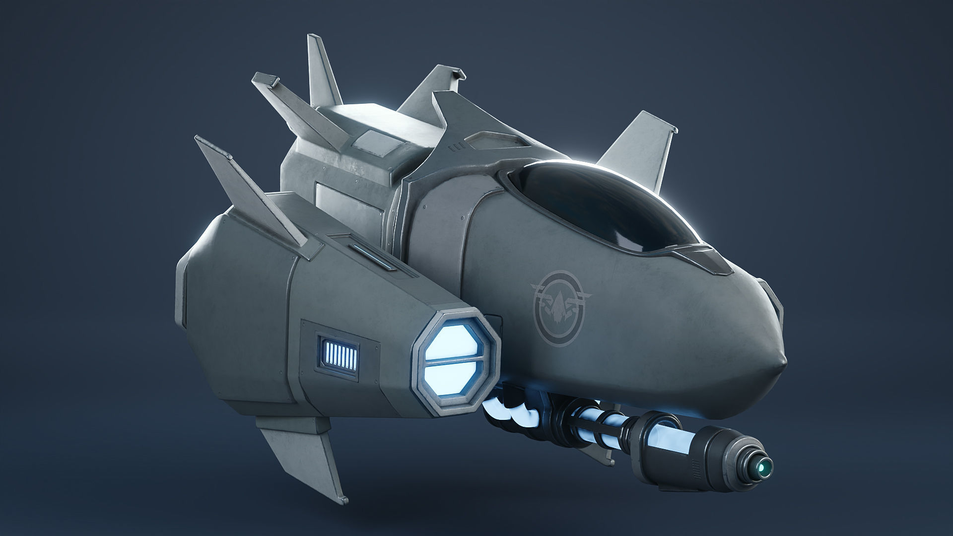 Stylized Star Fighter 3D model_10