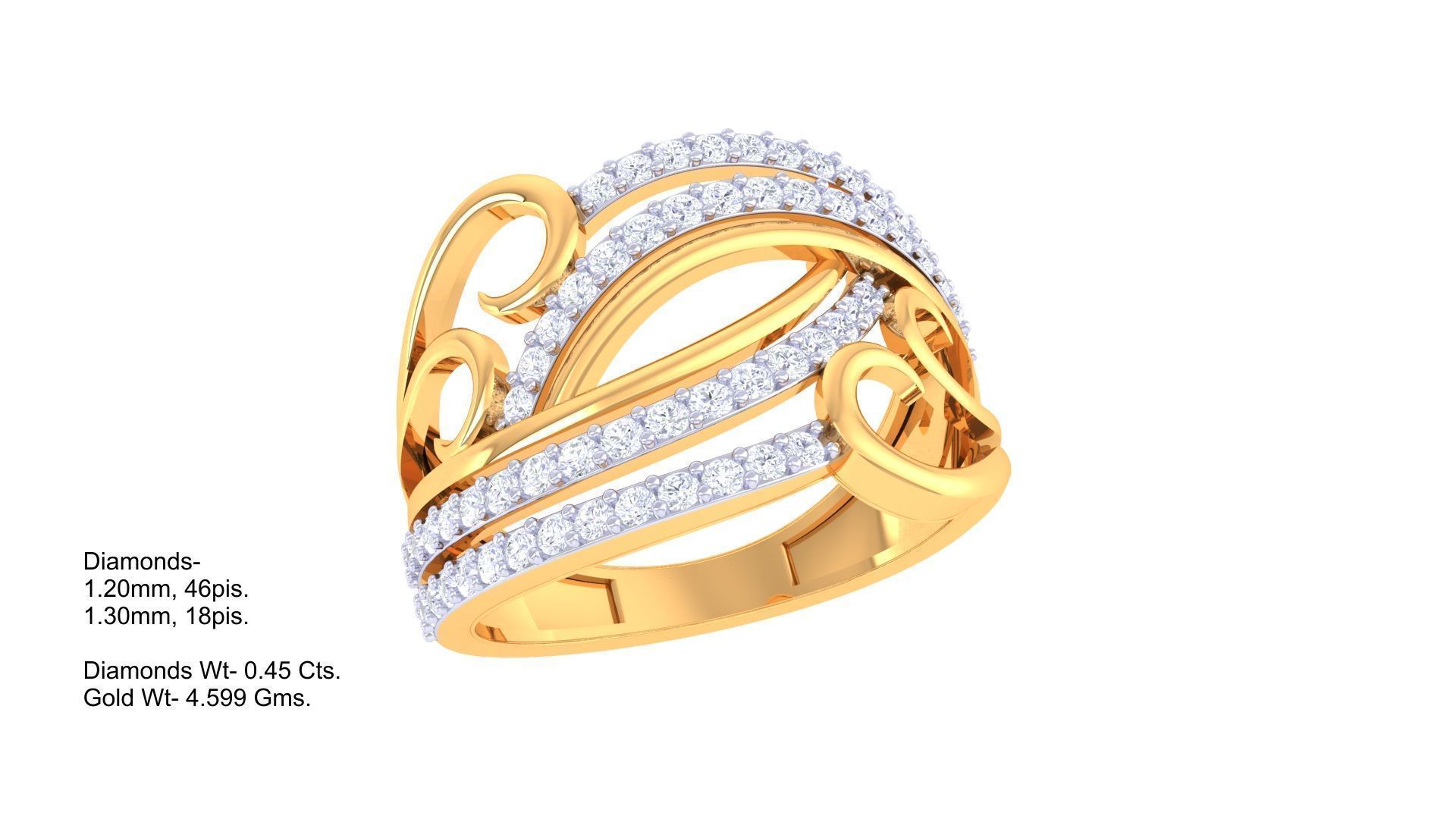 Fancy Stylish Ring 3dm STL OBJ FBX Renders Details 3D print model_1