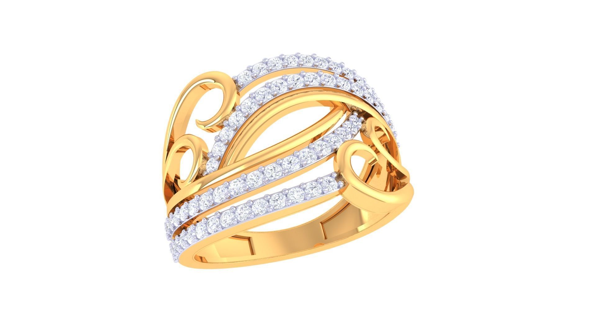 Fancy Stylish Ring 3dm STL OBJ FBX Renders Details 3D print model_2