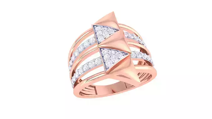 Fancy Stylish Five Band Ring 3dm STL OBJ FBX Renders Details