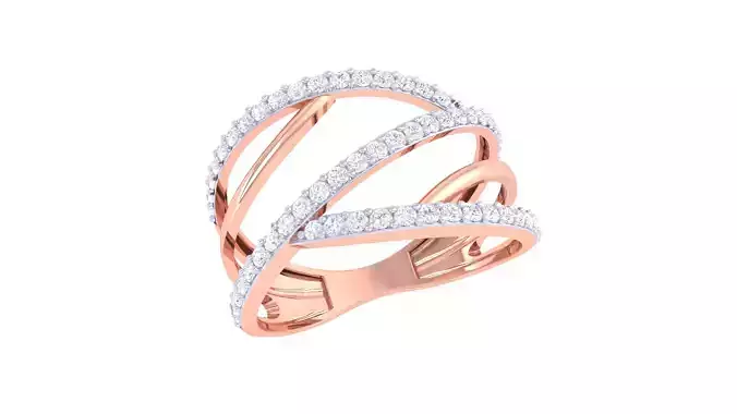 Fancy Stylish Three Band Ring 3dm STL OBJ FBX Renders Details