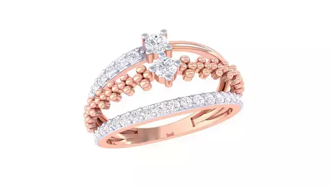 Fancy Stylish Three Band Ring 3dm STL OBJ FBX Renders Details