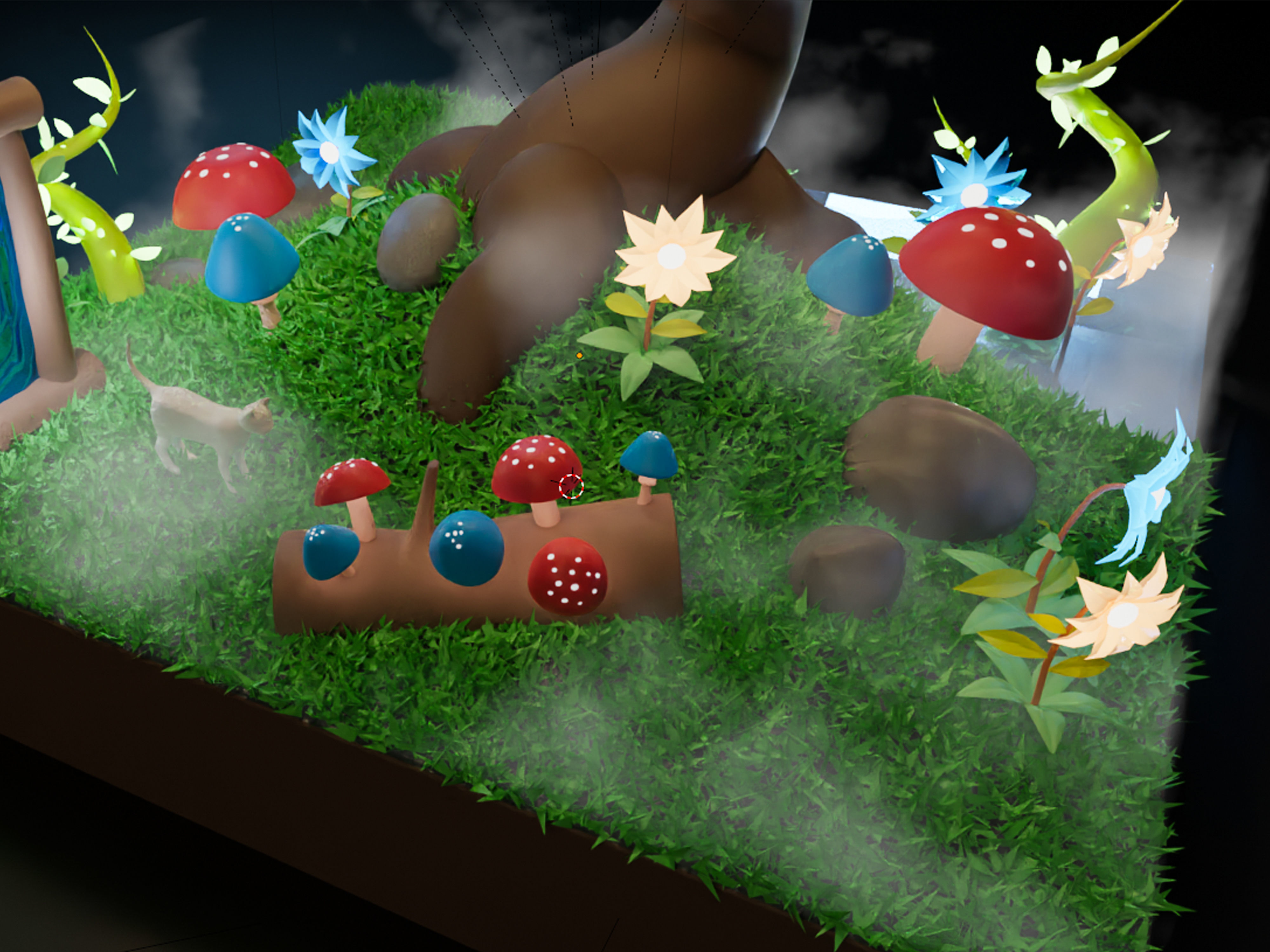 Mushroom garden 3D model_1