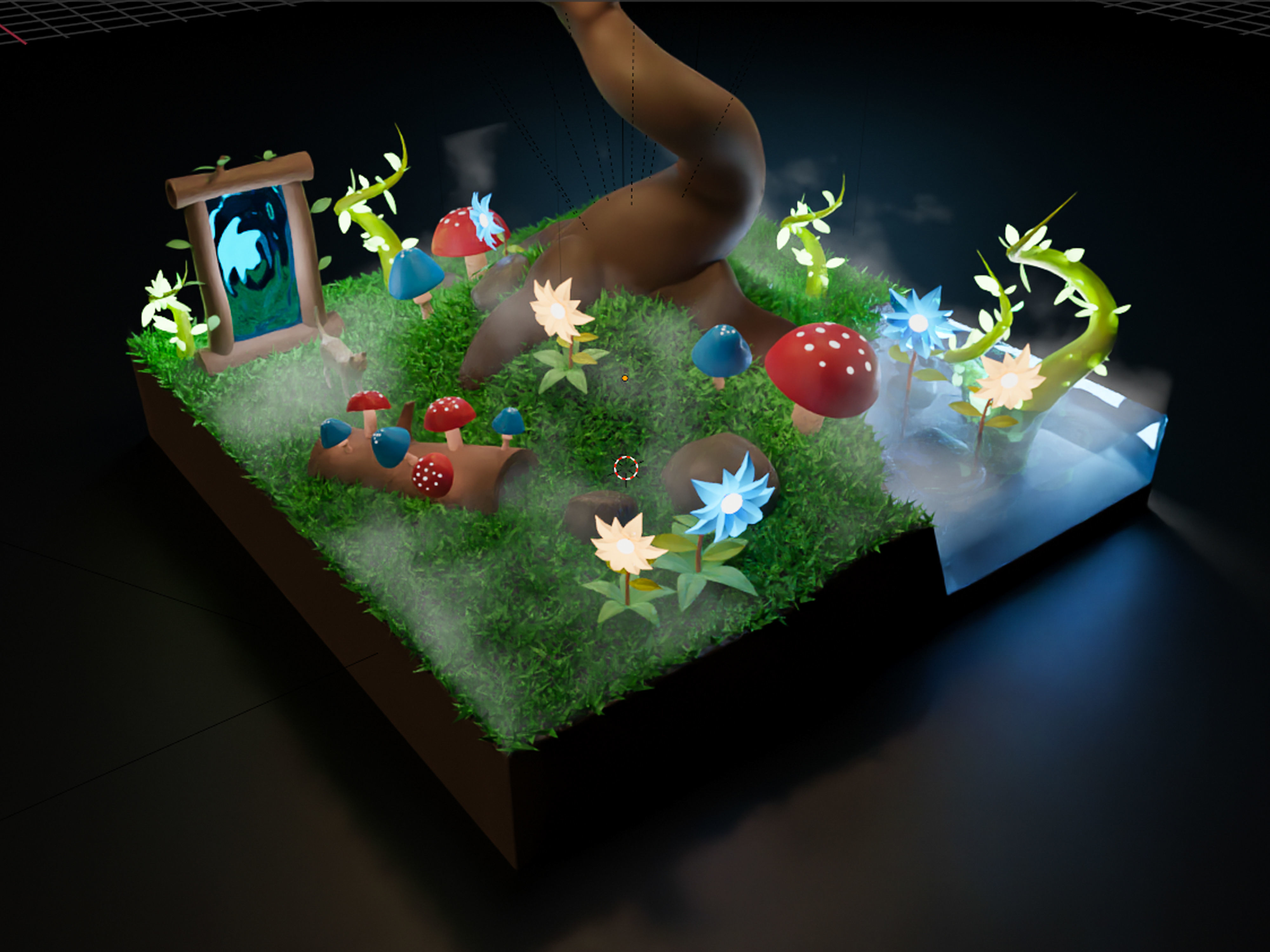 Mushroom garden 3D model_2