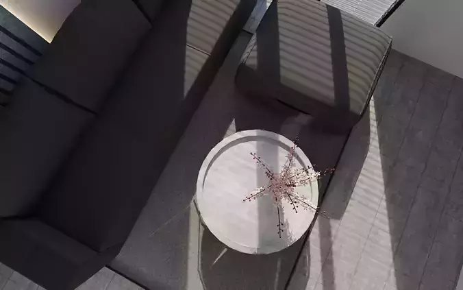 Minimalism living room with couch and coffee table