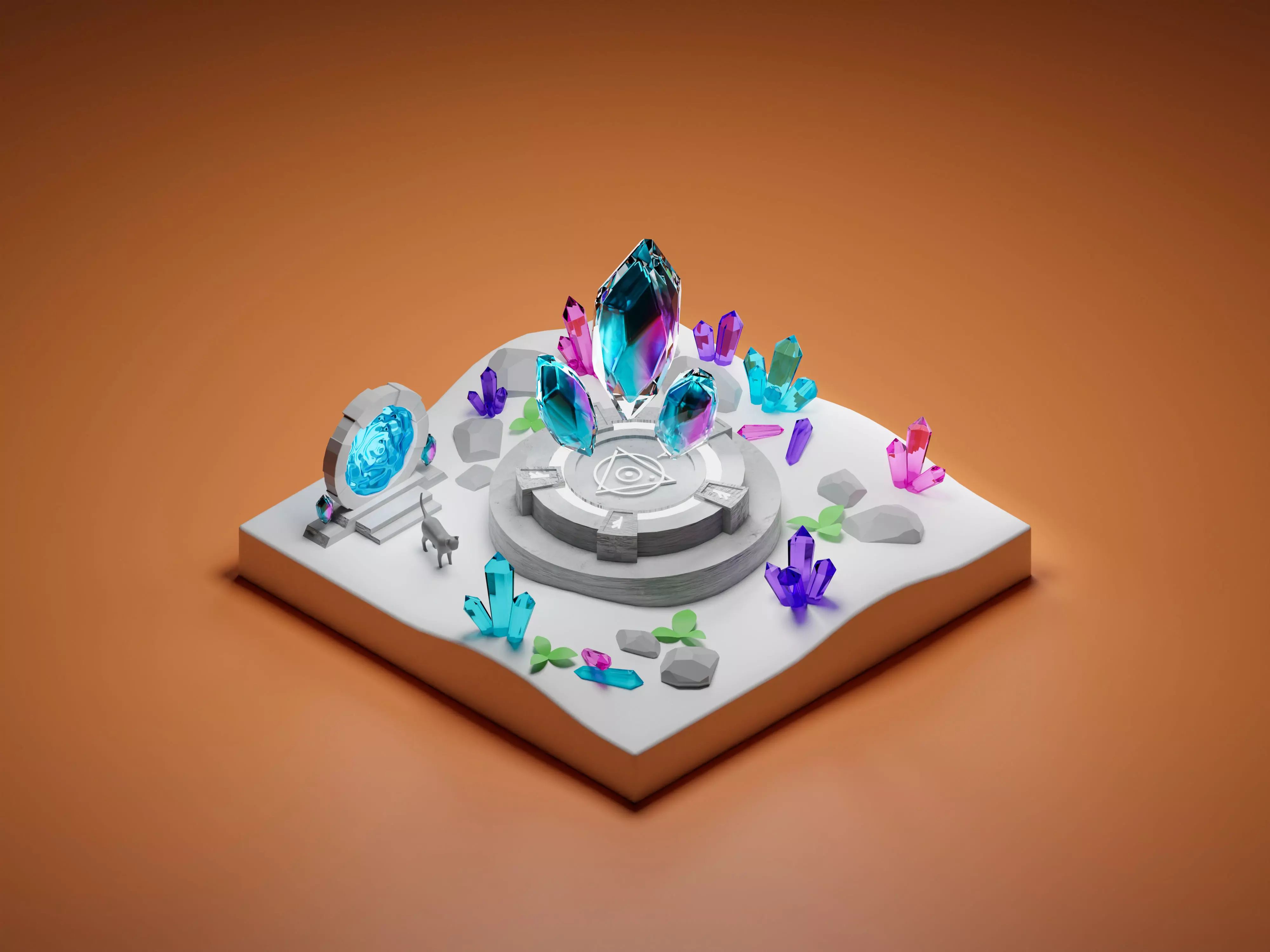 Crystal land 3D model_0