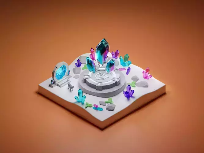 Crystal land 3D model