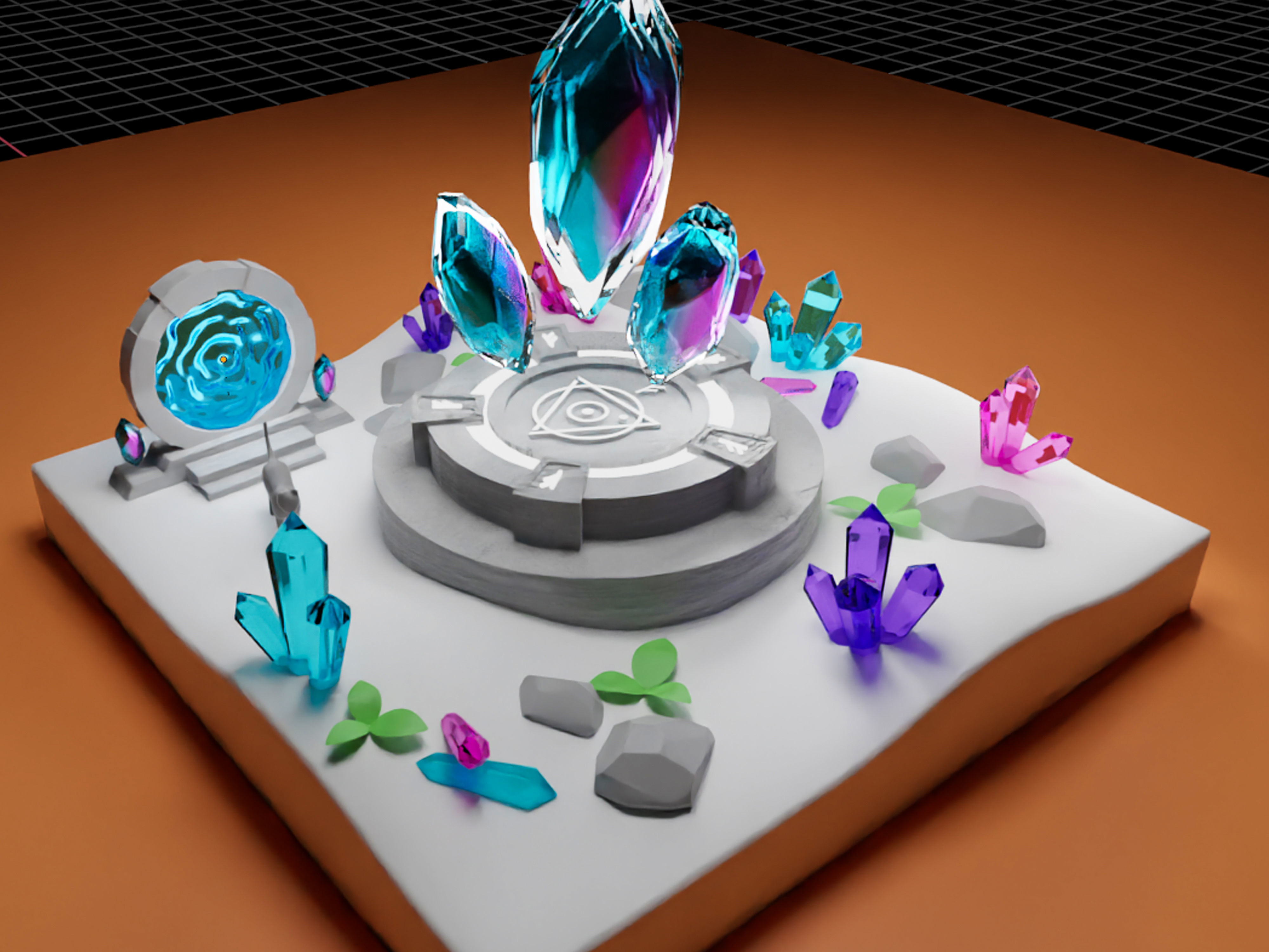 Crystal land 3D model_2