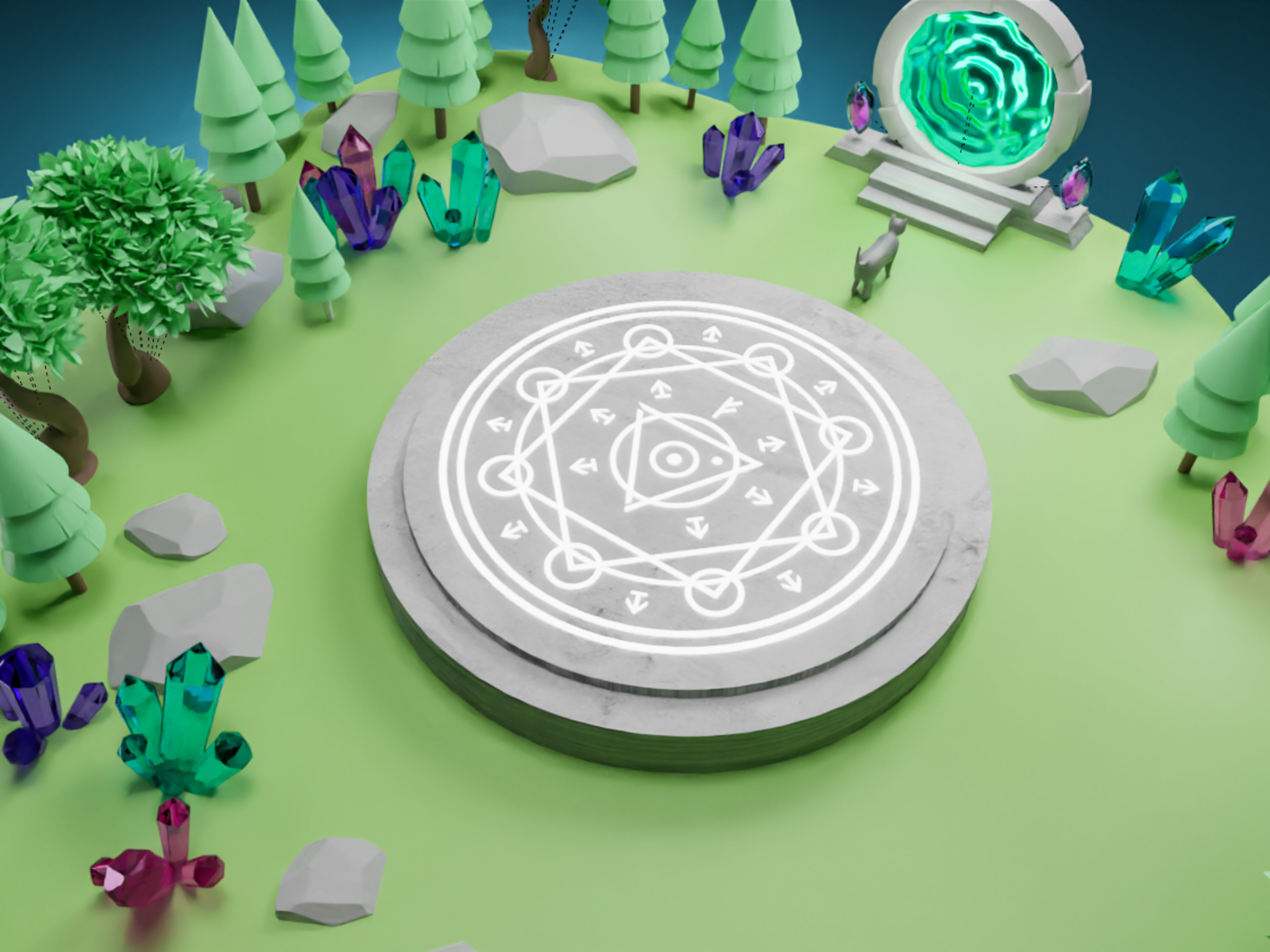 Floating island 3D model_2