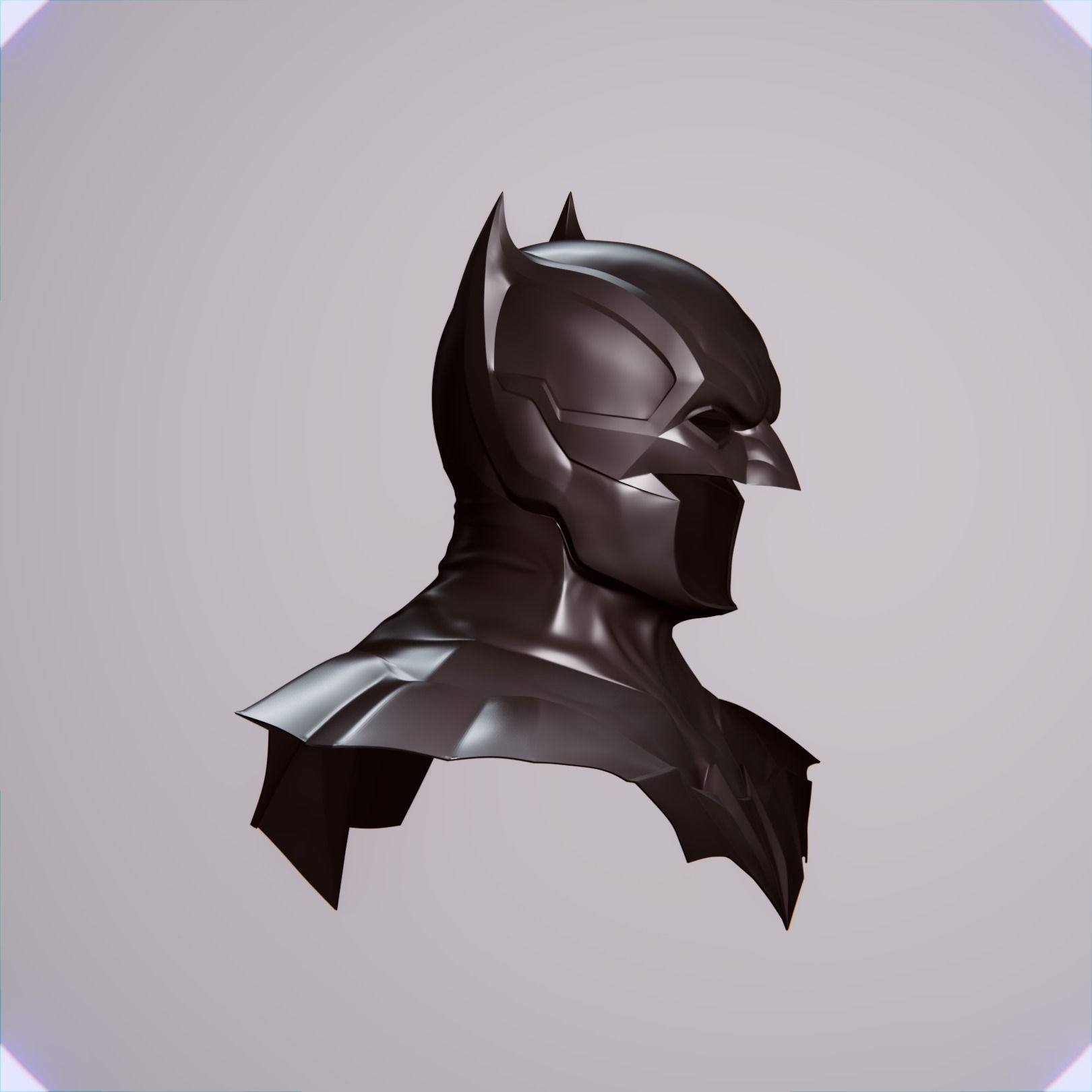 BATMAN DAMNED COWL AND NECK CHEST 3D print model_2