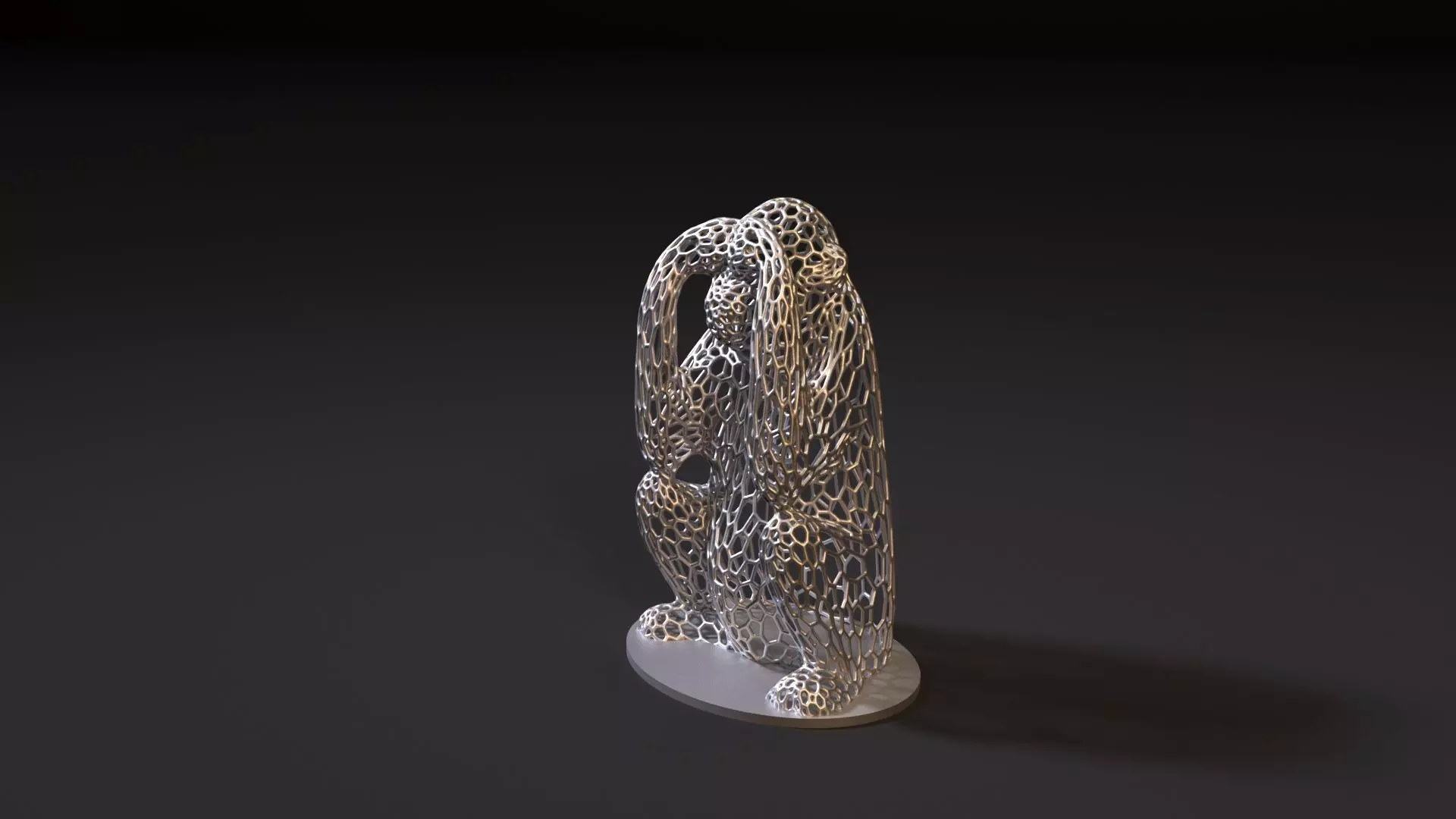 Monkey statuette 3D print model_0