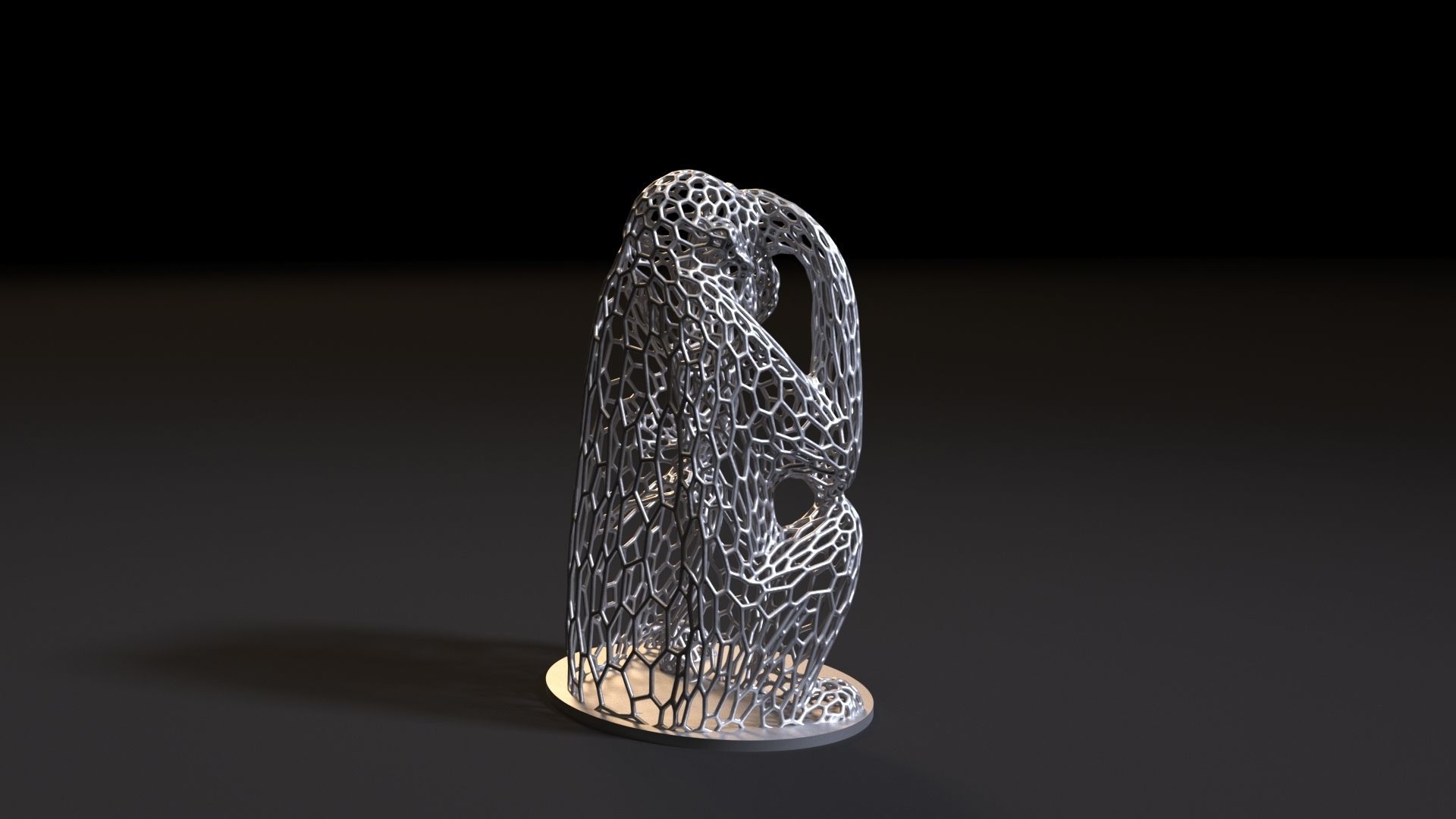 Monkey statuette 3D print model_4