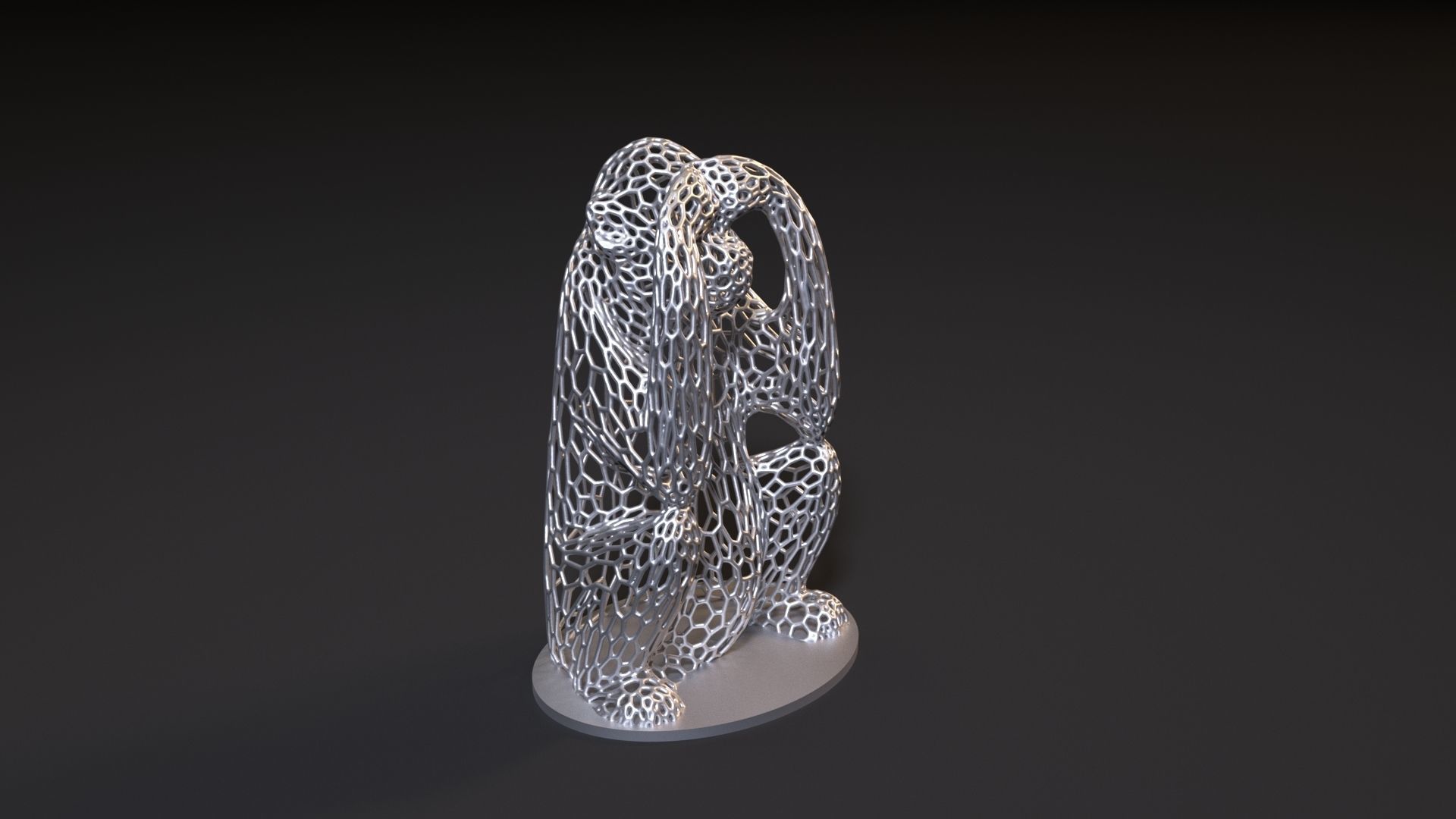 Monkey statuette 3D print model_6