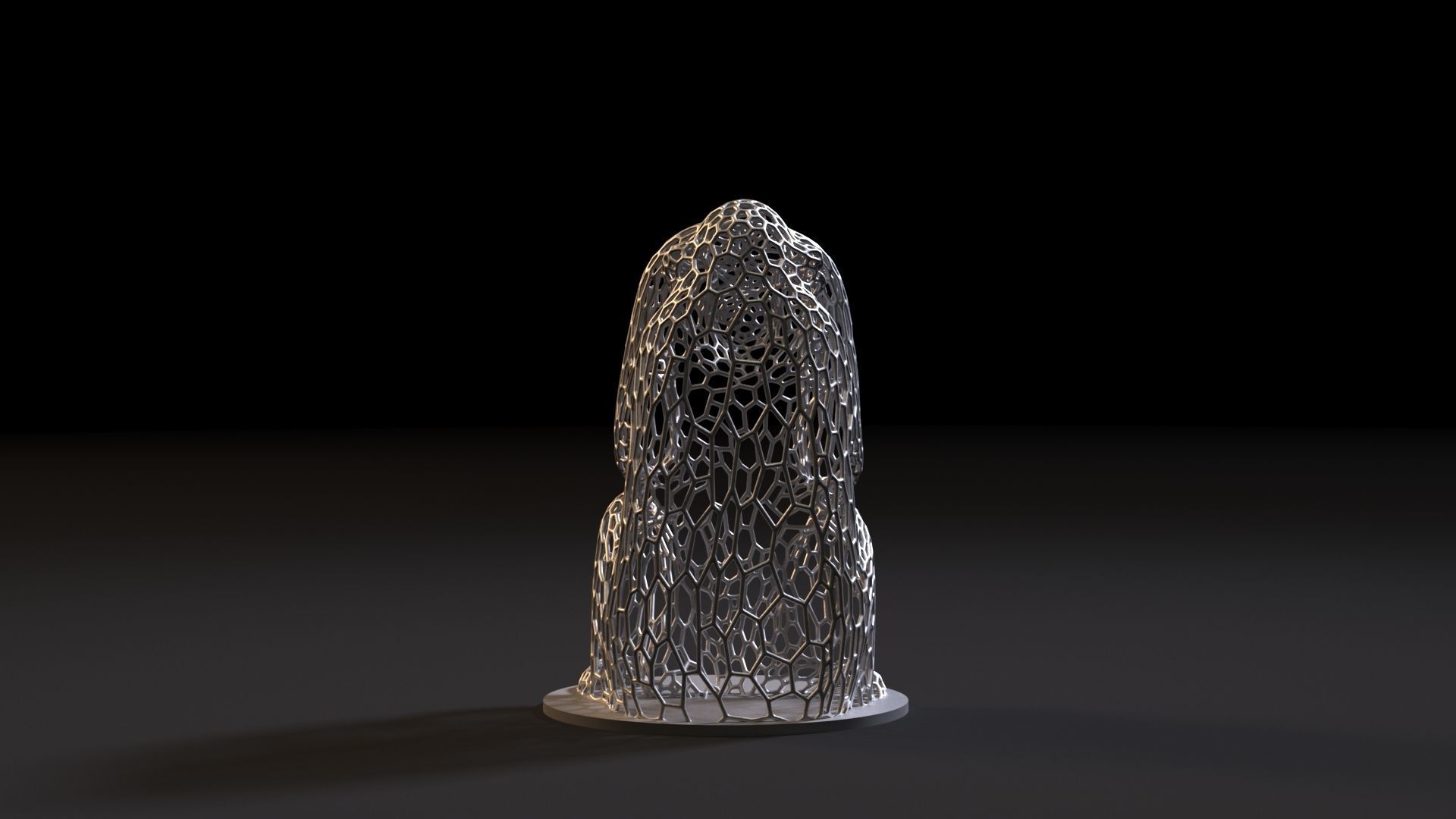 Monkey statuette 3D print model_3