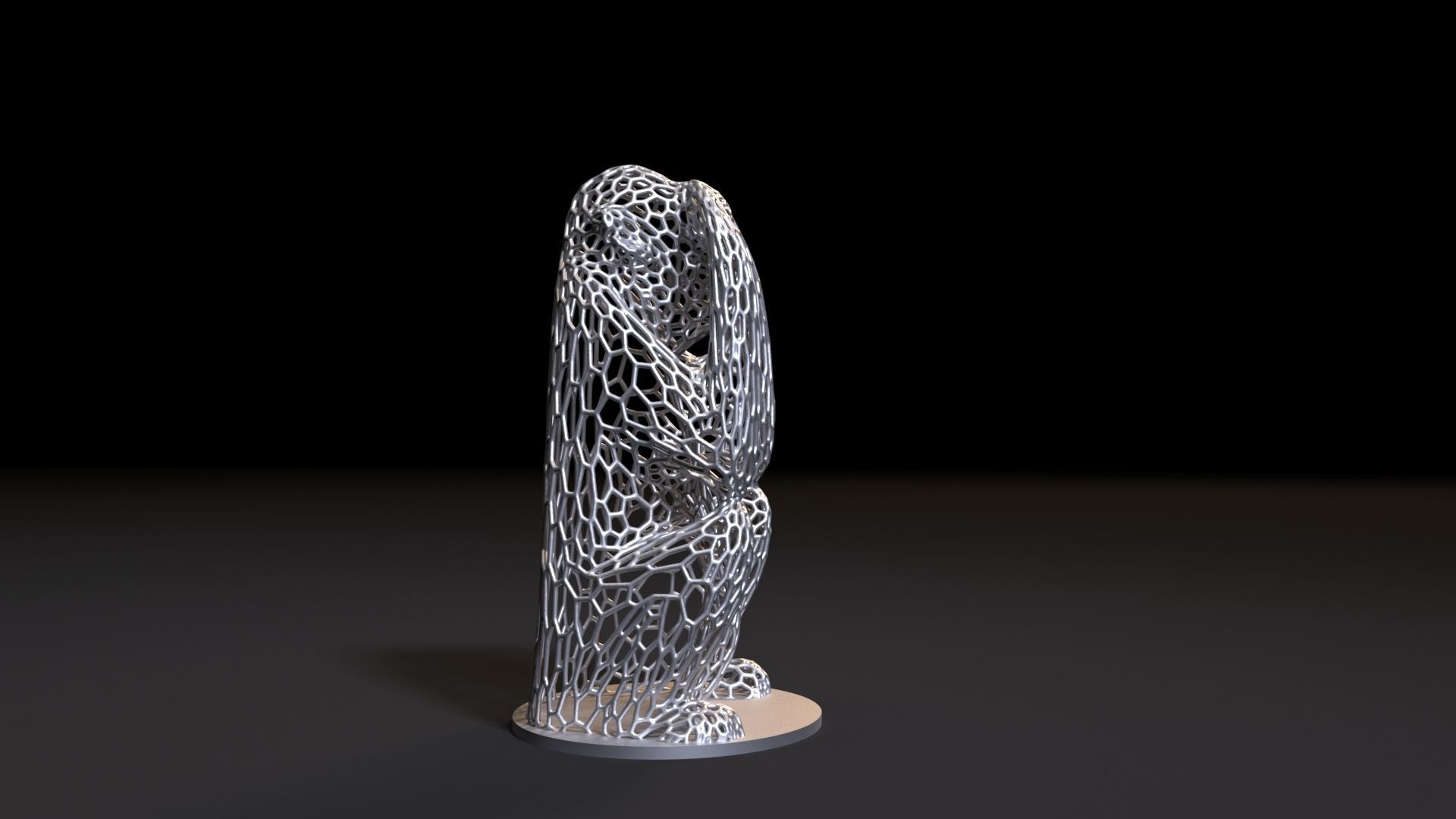 Monkey statuette 3D print model_5