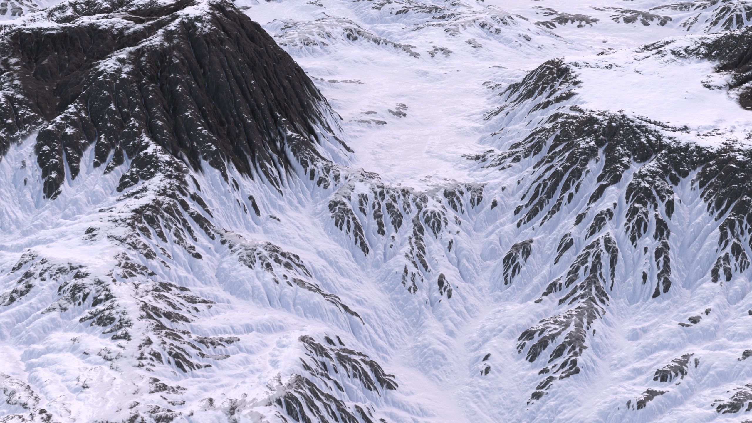 SnowMountain mountain covered in snow 3D model_2