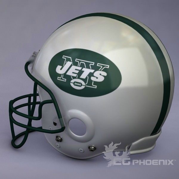 New York Jets official game helmet 3D model_3