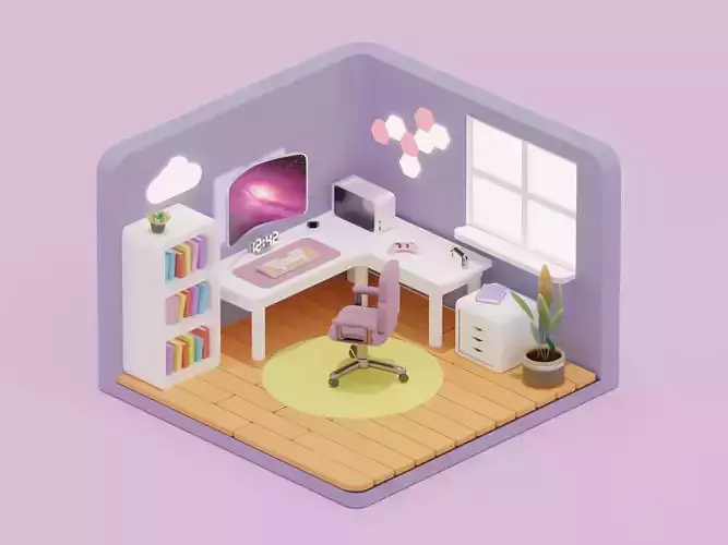 Teenage isometric room