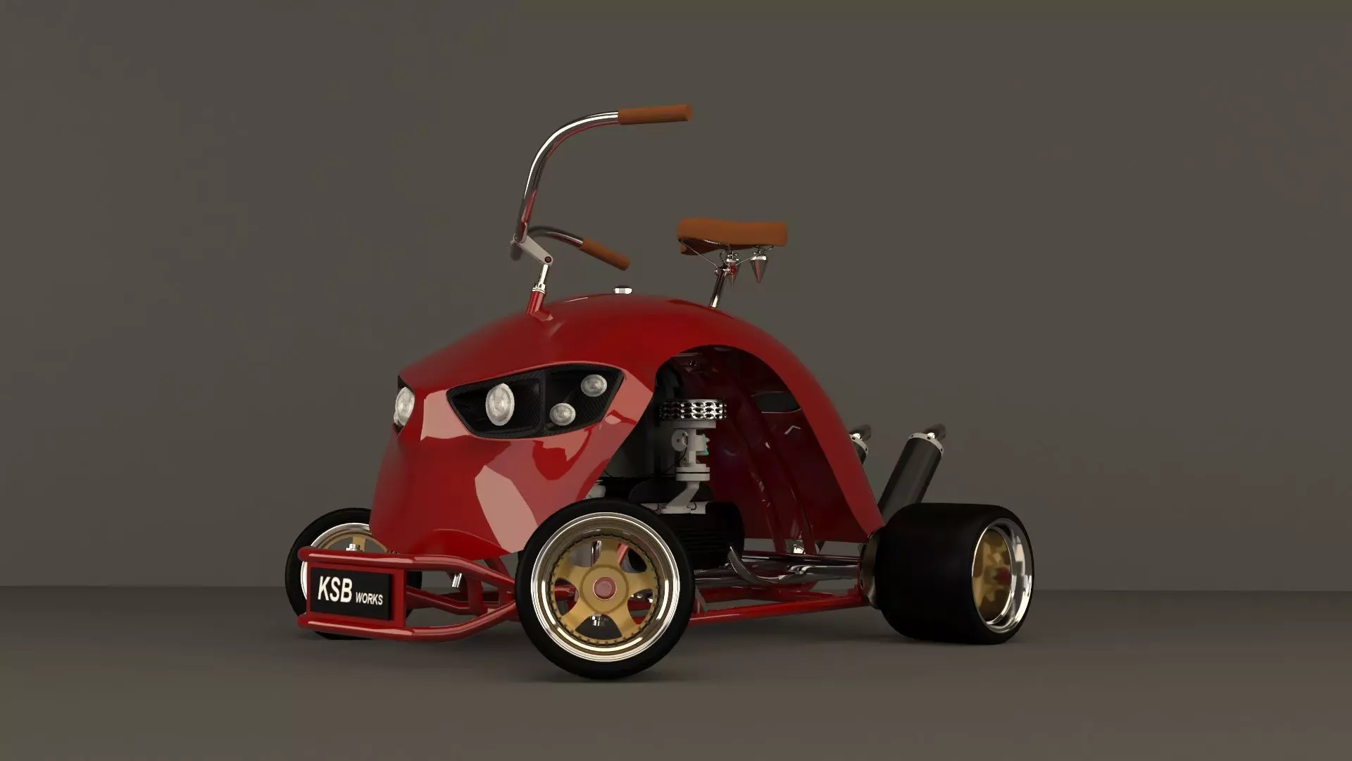 gokart tricycle Low-poly 3D model