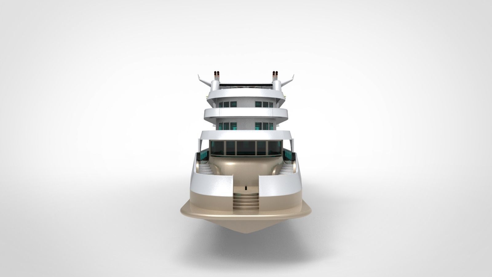 Megayacht luxury yacht 3D model_4