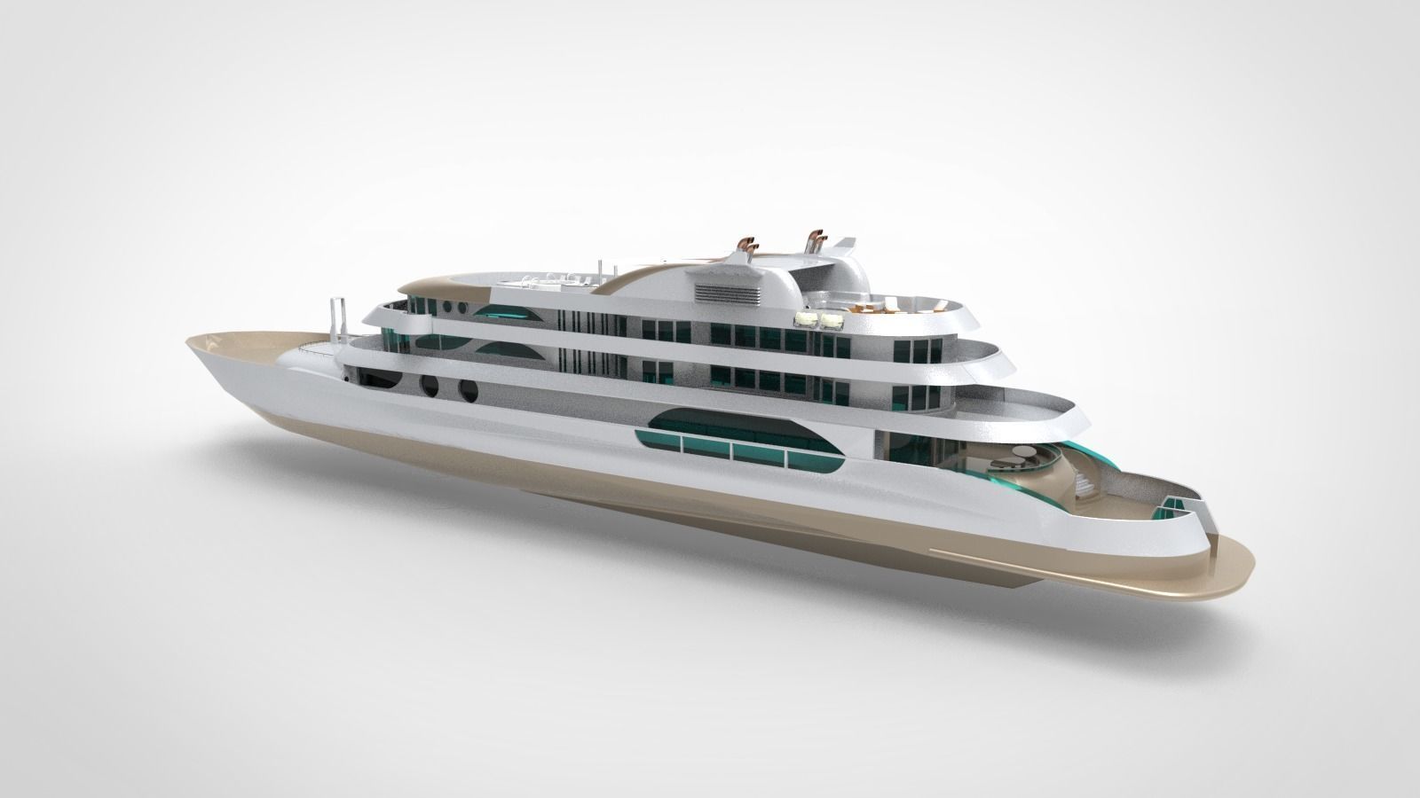 Megayacht luxury yacht 3D model_1