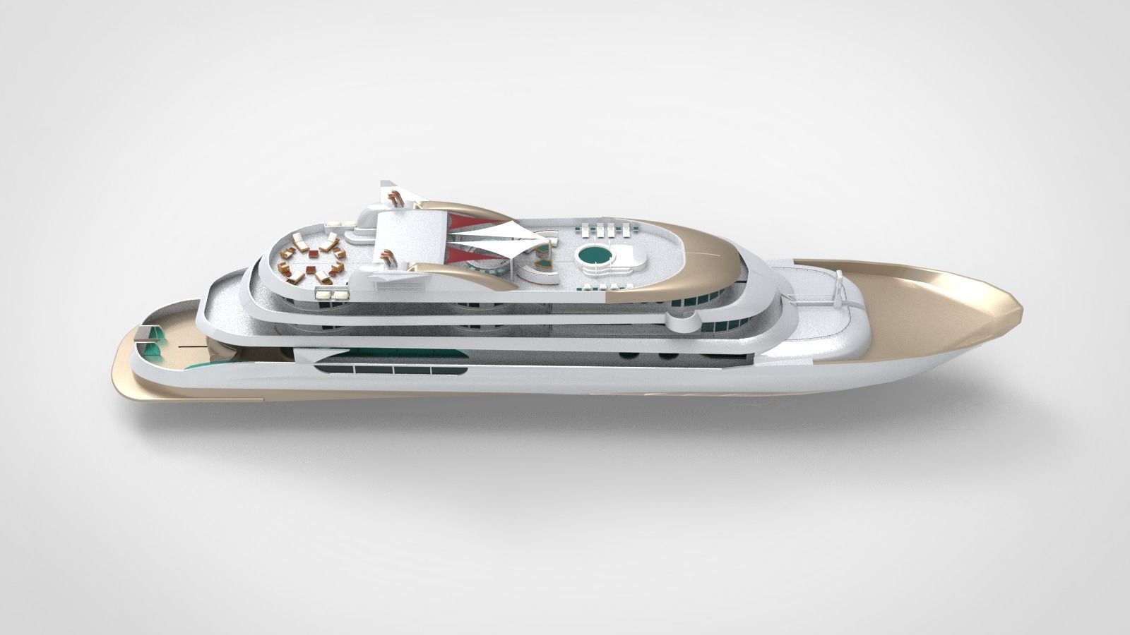 Megayacht luxury yacht 3D model_5