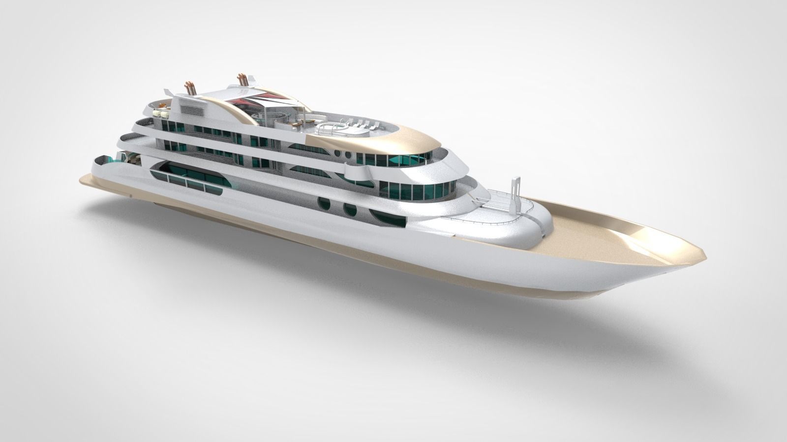 Megayacht luxury yacht 3D model_11