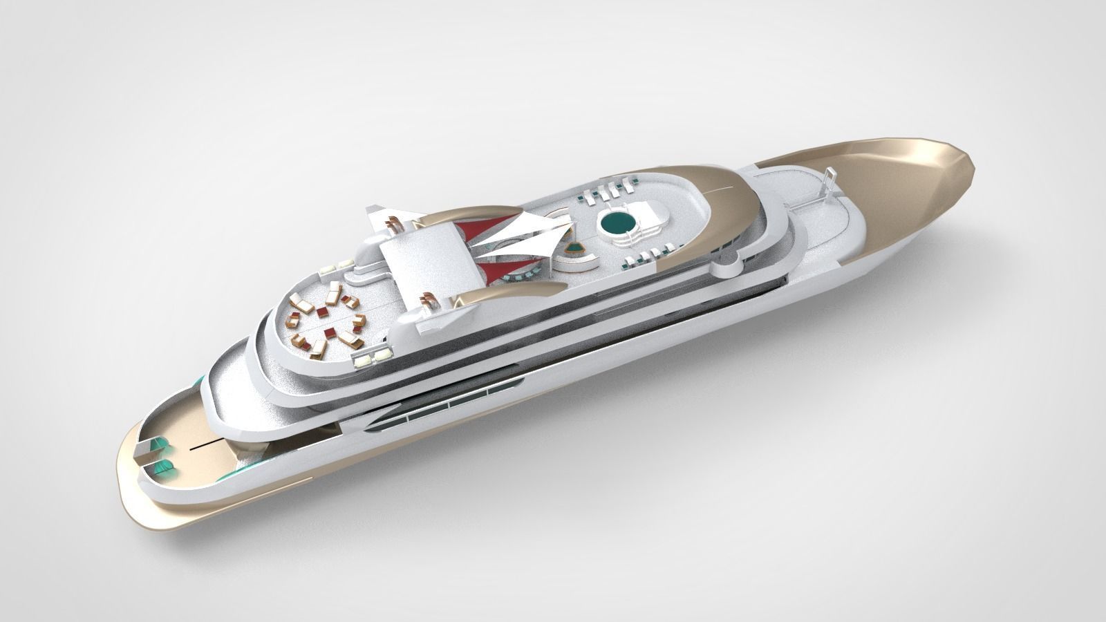 Megayacht luxury yacht 3D model_12