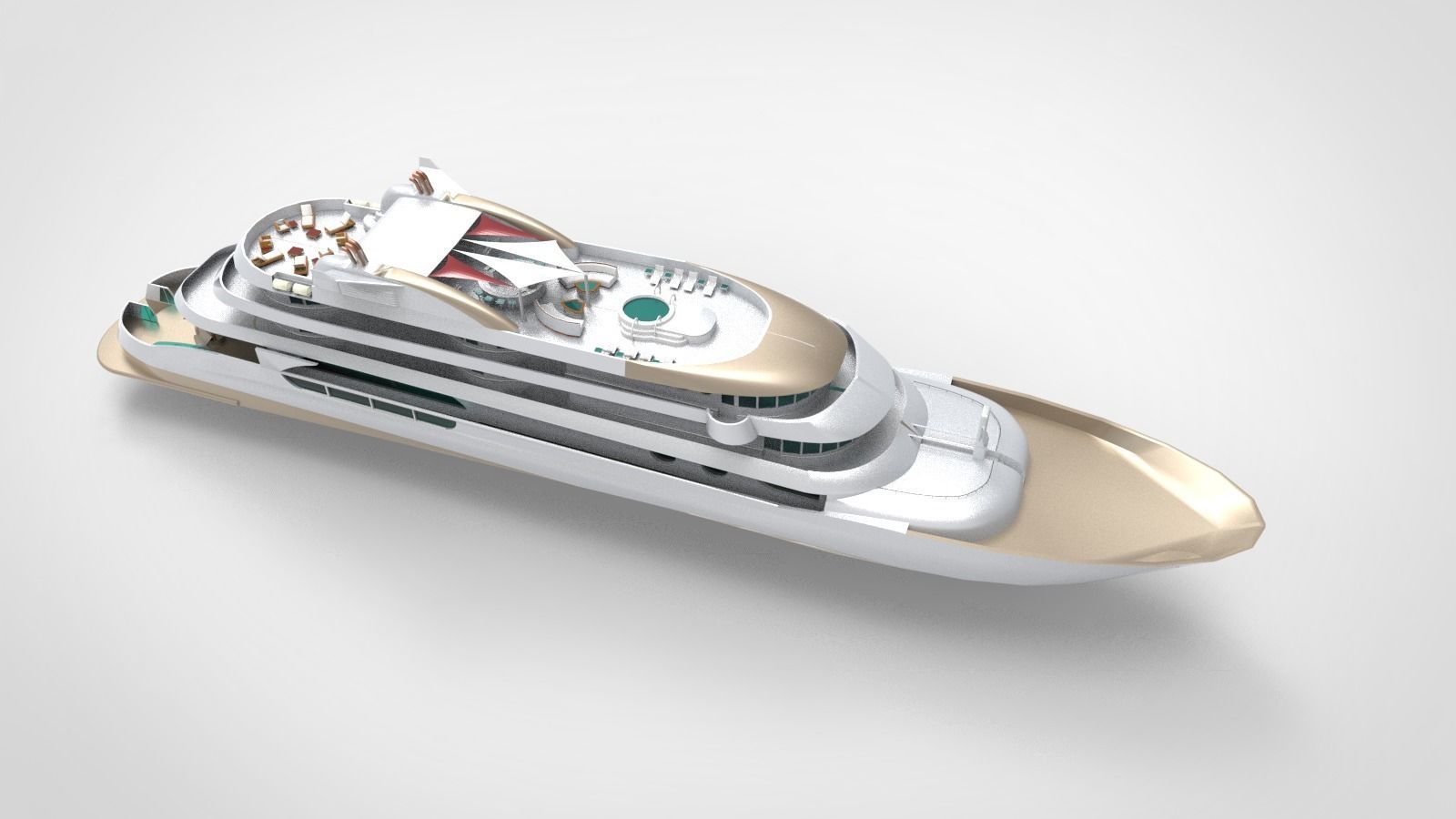 Megayacht luxury yacht 3D model_13