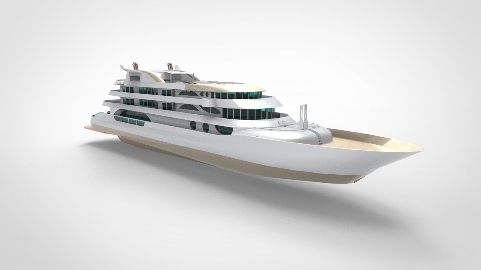 Megayacht luxury yacht 3D model_9