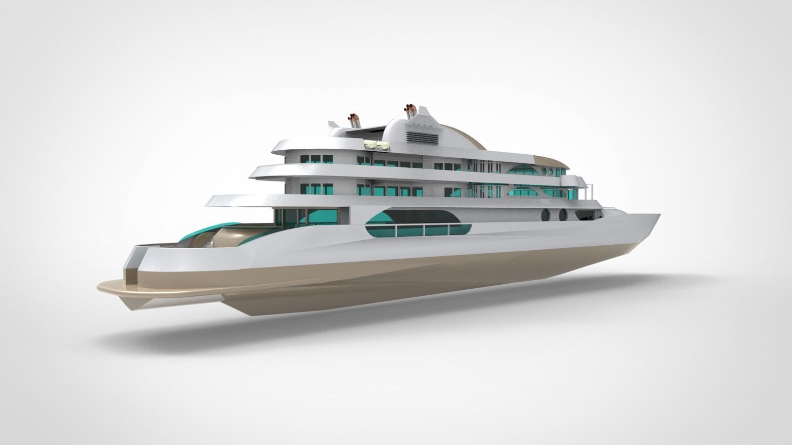 Megayacht luxury yacht 3D model_8