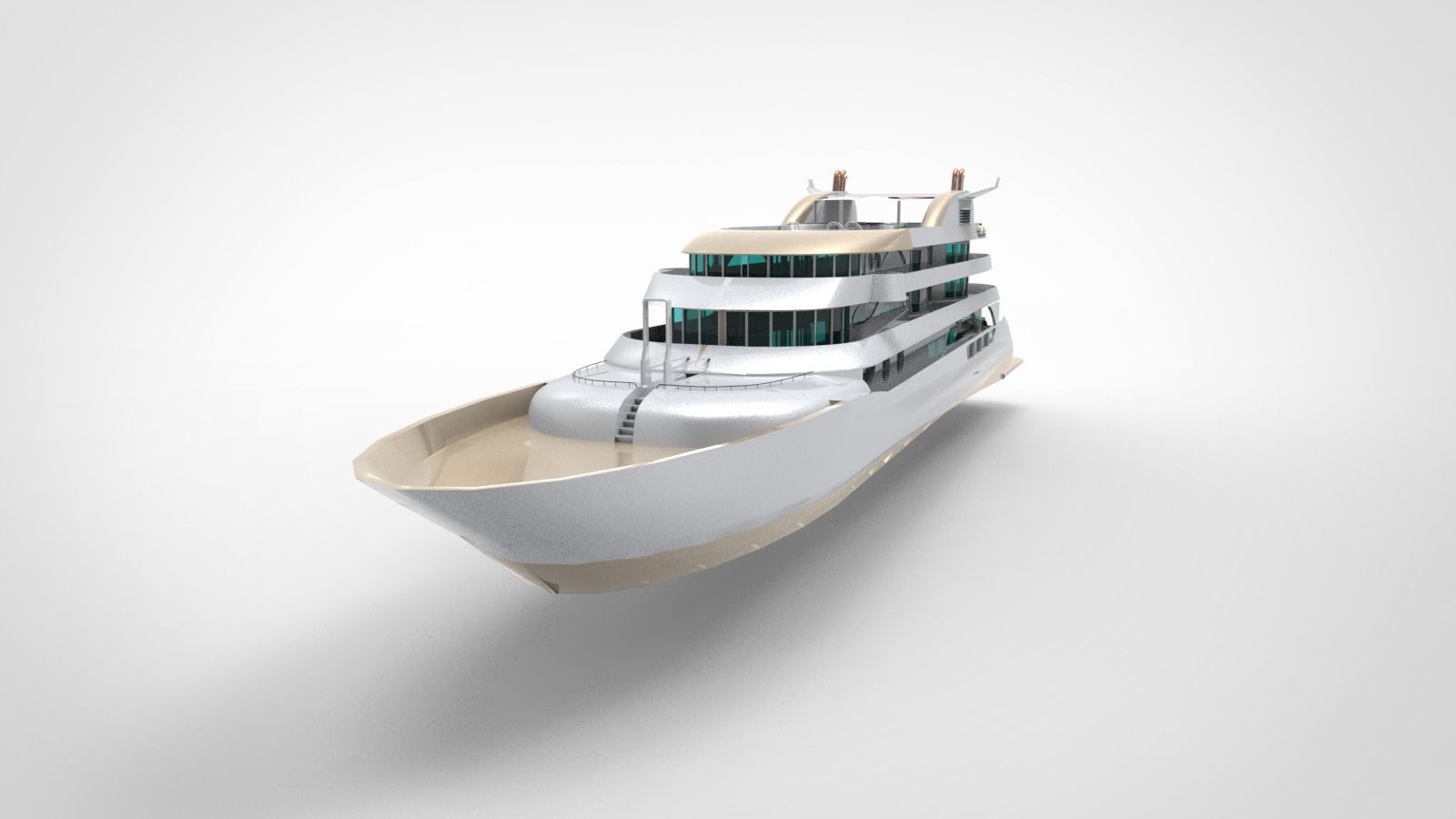 Megayacht luxury yacht 3D model_3