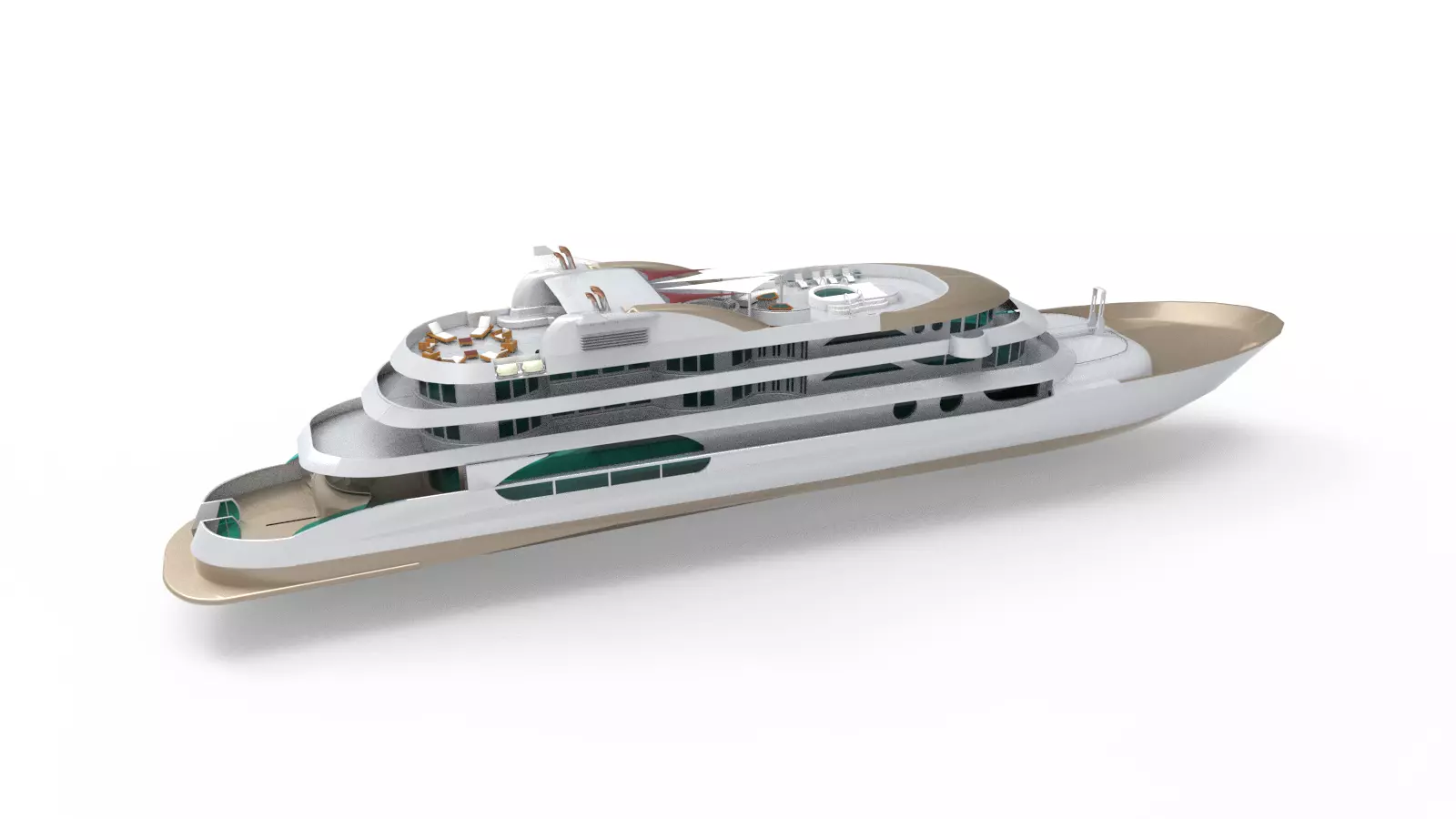 Megayacht luxury yacht 3D model_0