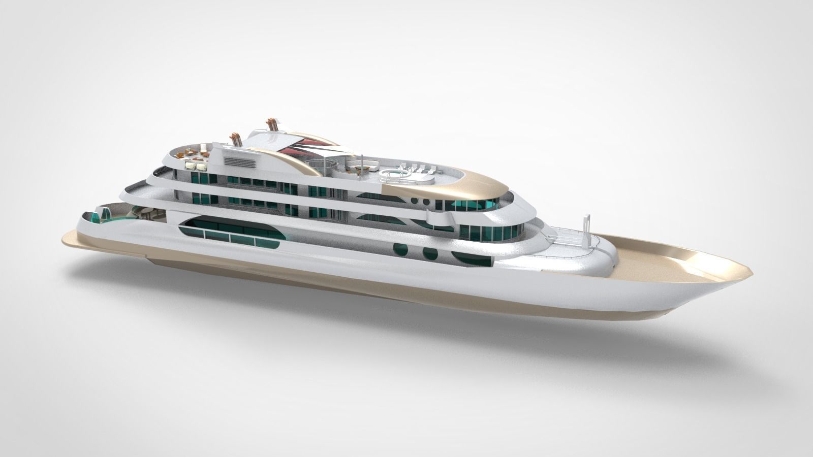 Megayacht luxury yacht 3D model_6