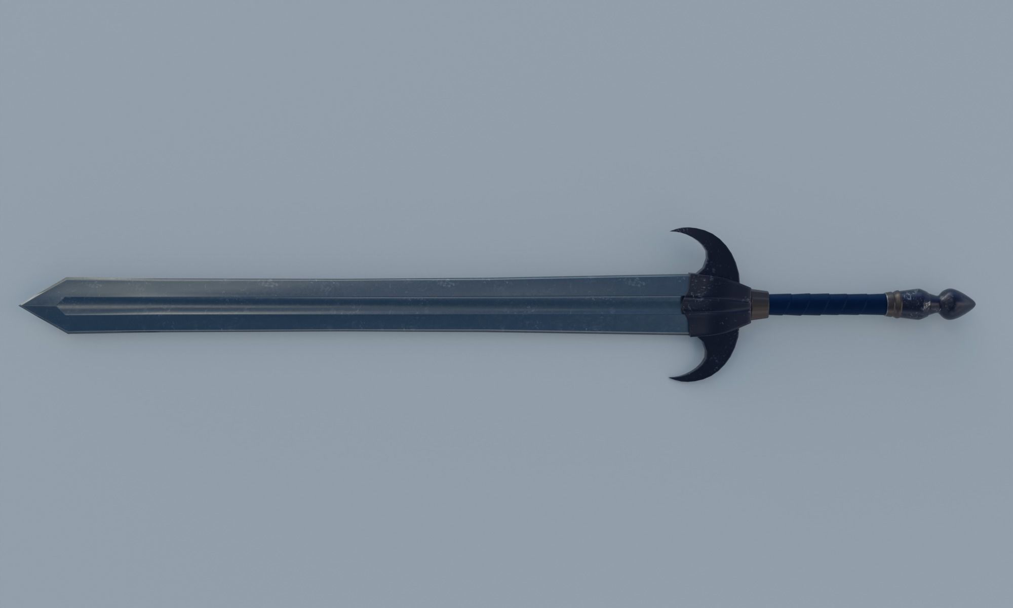 Fantasy sword low poly 3D model PBR weapon Low-poly 3D model_4