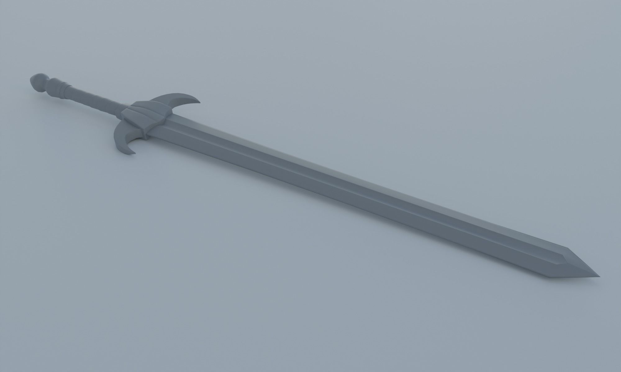 Fantasy sword low poly 3D model PBR weapon Low-poly 3D model_16