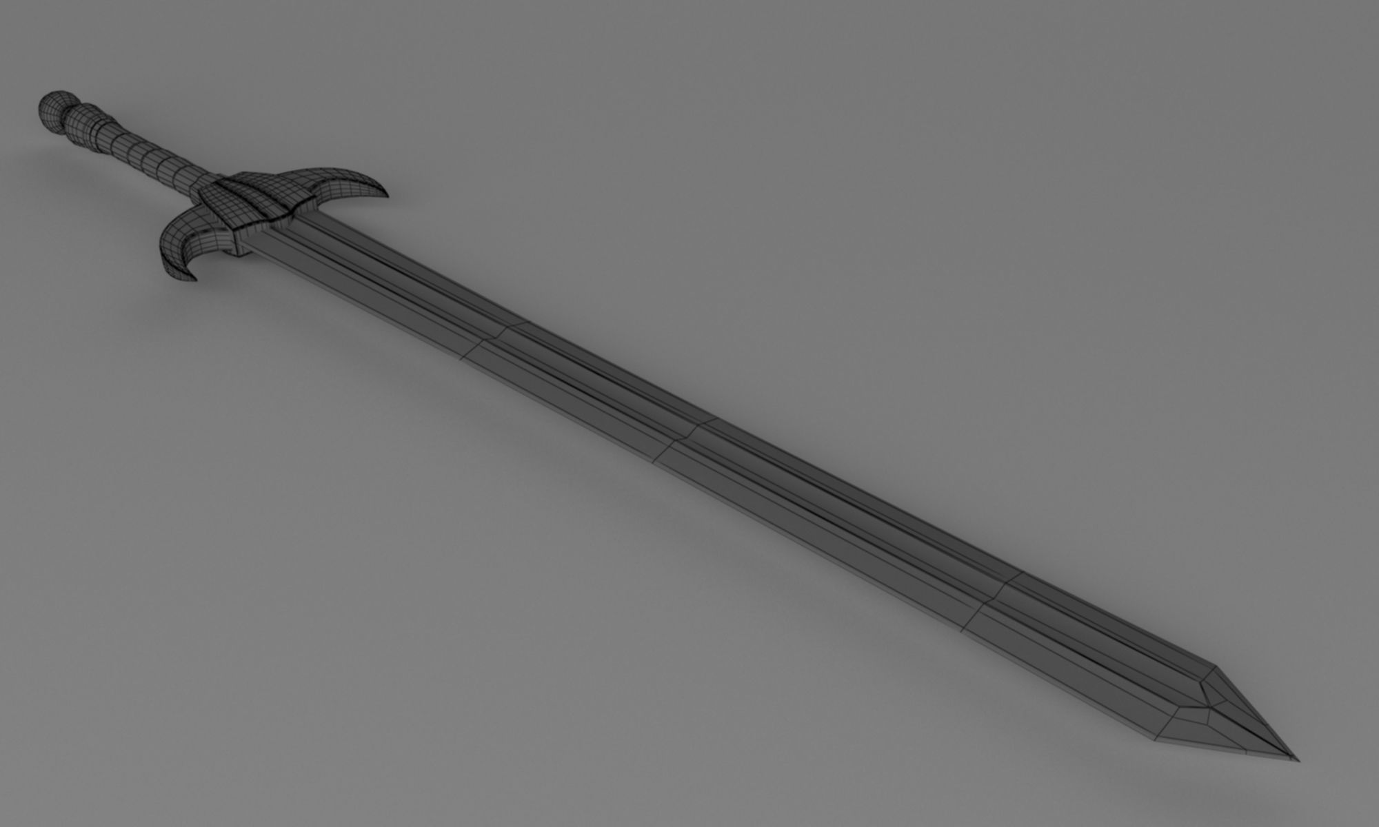 Fantasy sword low poly 3D model PBR weapon Low-poly 3D model_11