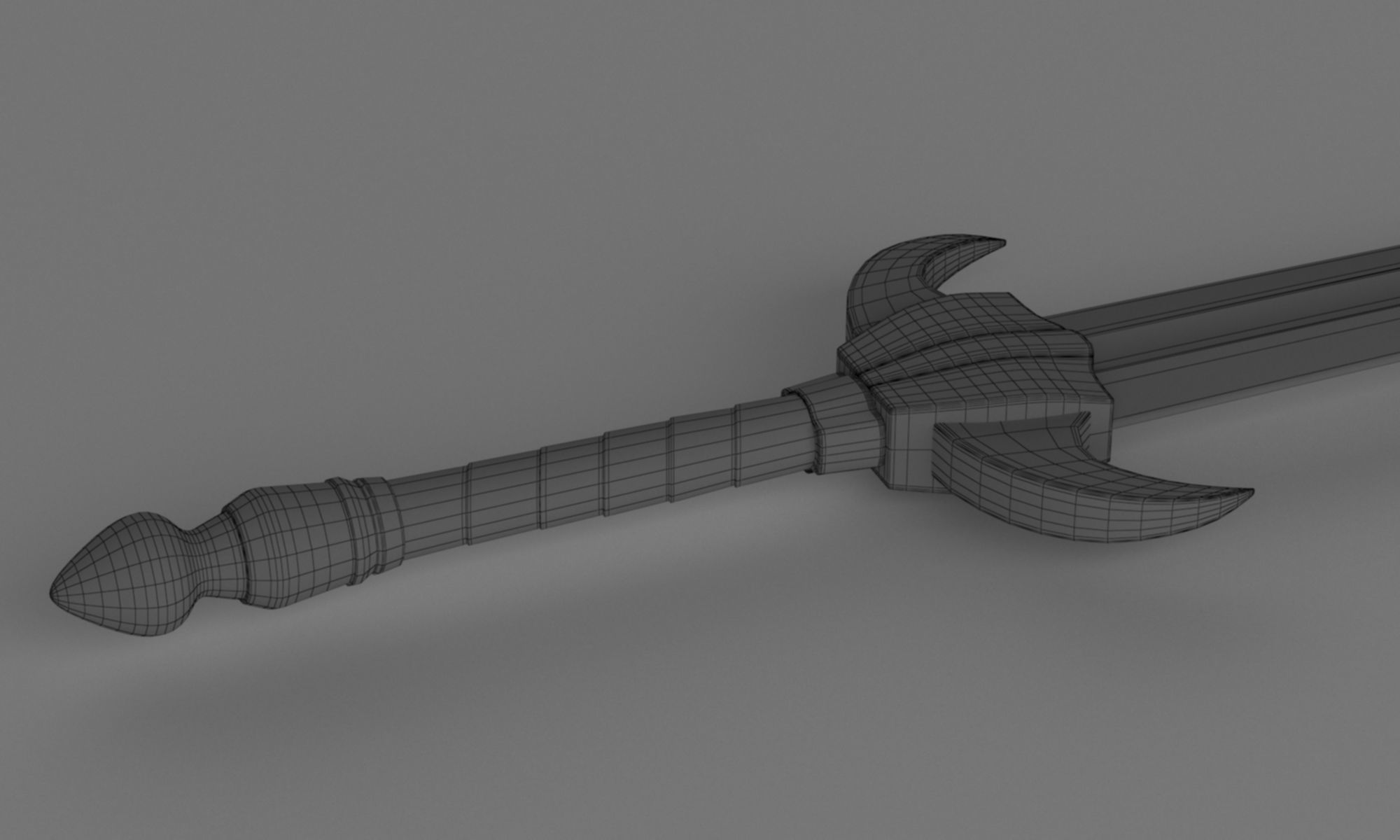 Fantasy sword low poly 3D model PBR weapon Low-poly 3D model_14