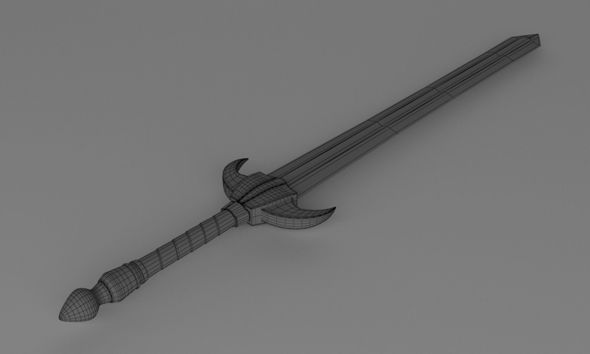 Fantasy sword low poly 3D model PBR weapon Low-poly 3D model_10