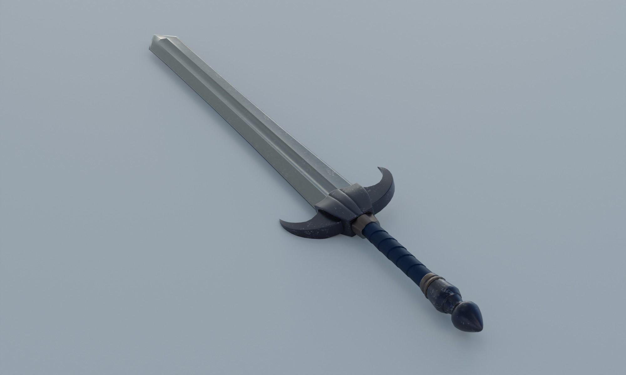 Fantasy sword low poly 3D model PBR weapon Low-poly 3D model_5